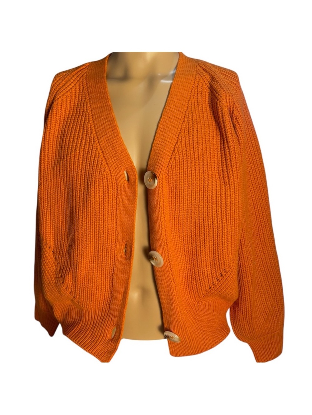 Asskdan Women's V-Neck Button
Down Knit Lantern Sleeves
Cardigan Size Small - Picture 9 of 11